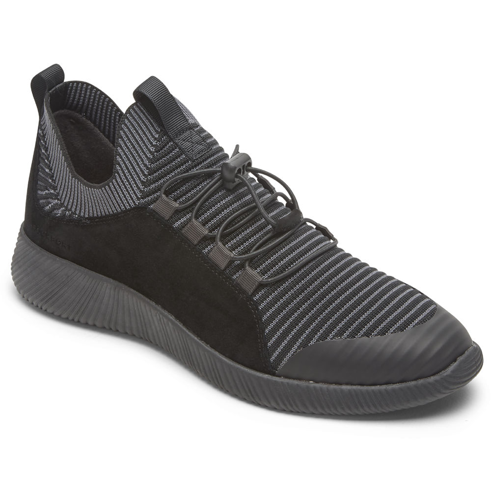 Rockport Womens Sneakers Black - City Lites Robyne Knit Bungee - UK 601-CIAKXG